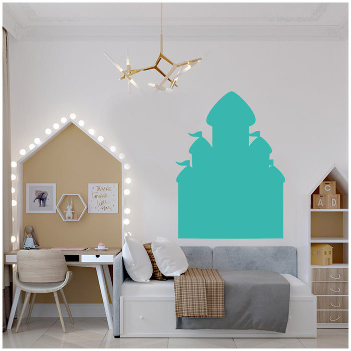 Chalk Wall Decals | Castle Shape - Aqua