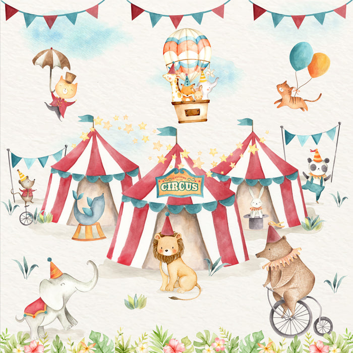 Watercolor Circus Theme Wallpaper