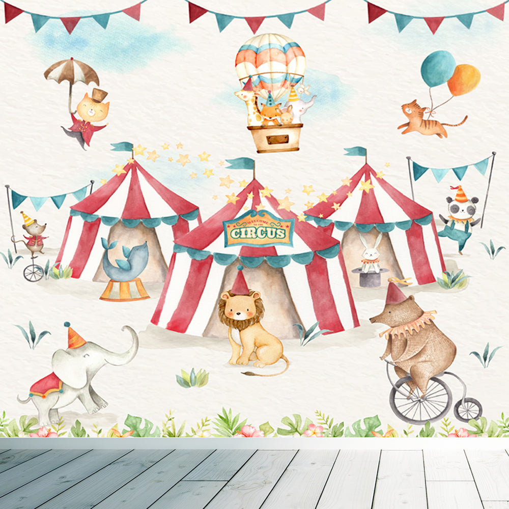 Watercolor Circus Theme Wallpaper