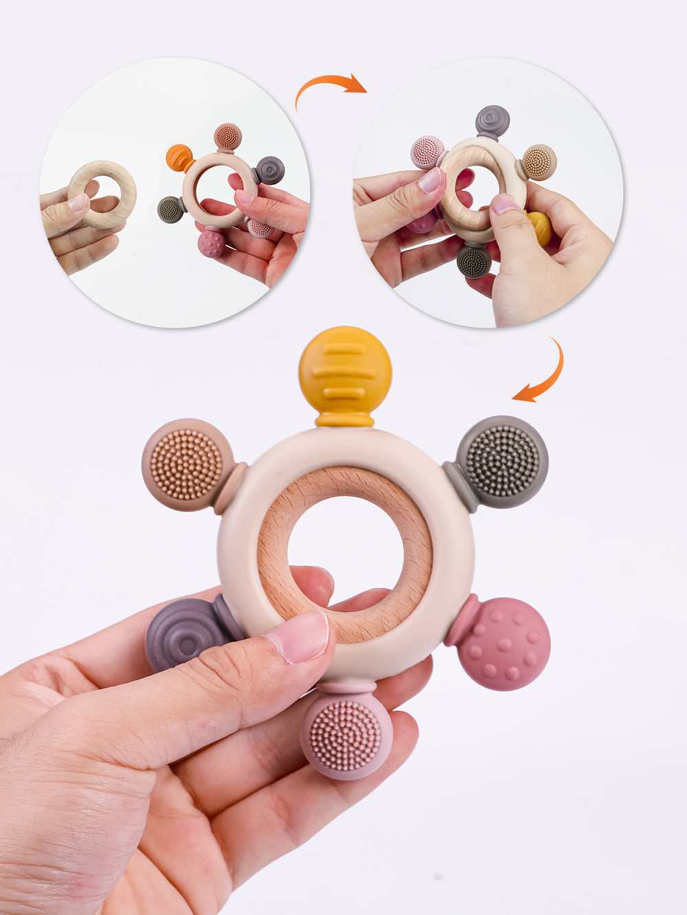 Wooden Toy Set | Teether flower