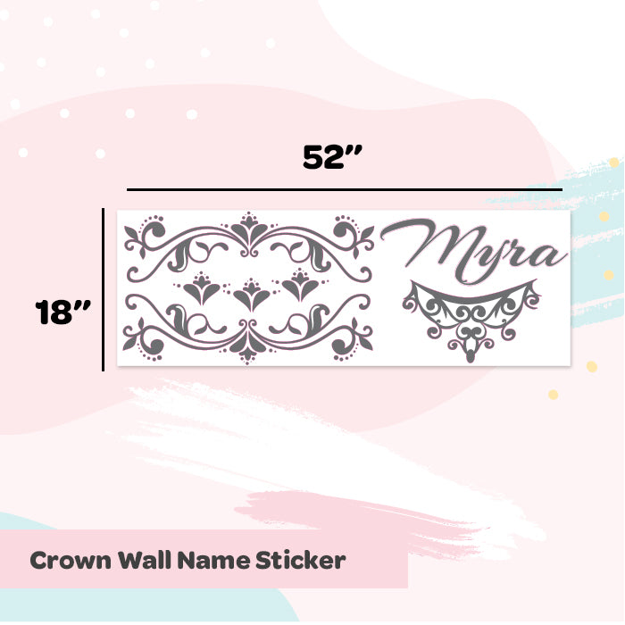 Wall Name Sticker | Crown - Grey