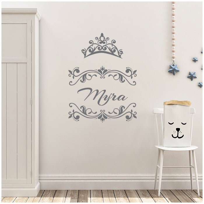 Wall Name Sticker | Crown - Grey