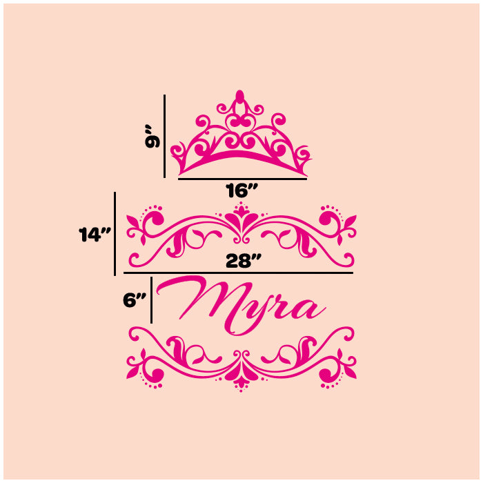 Wall Name Sticker | Crown - Grey