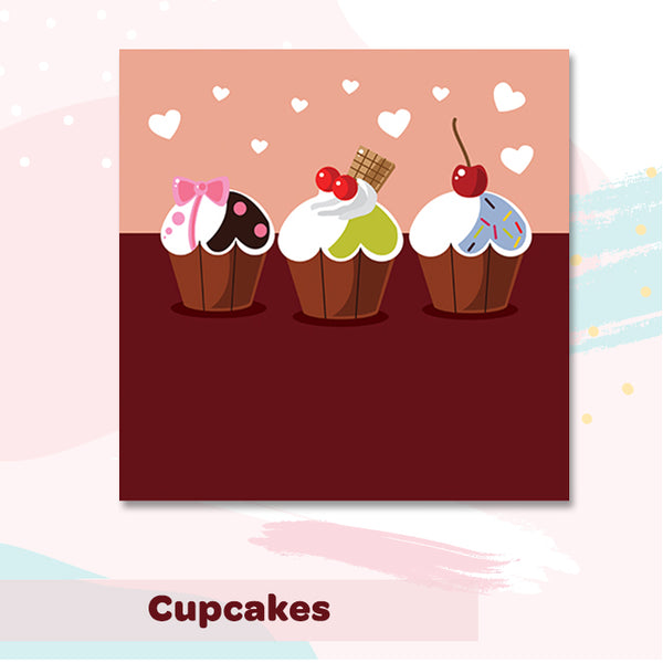 Illuminated Customized Name Canvas | Cupcakes