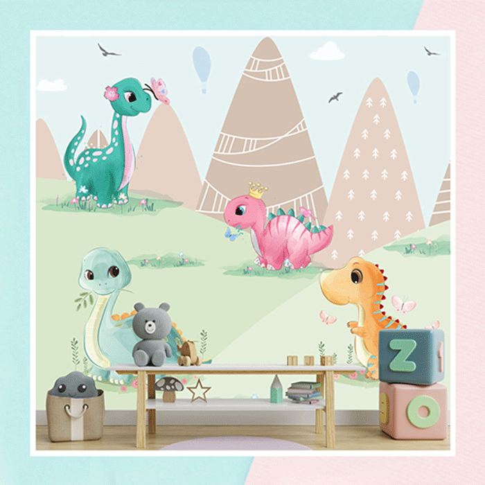 Cute Dino Land Theme Wallpaper