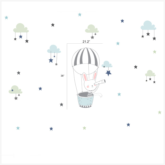 Wall Stickers For Room | Cute Bunny in Balloon