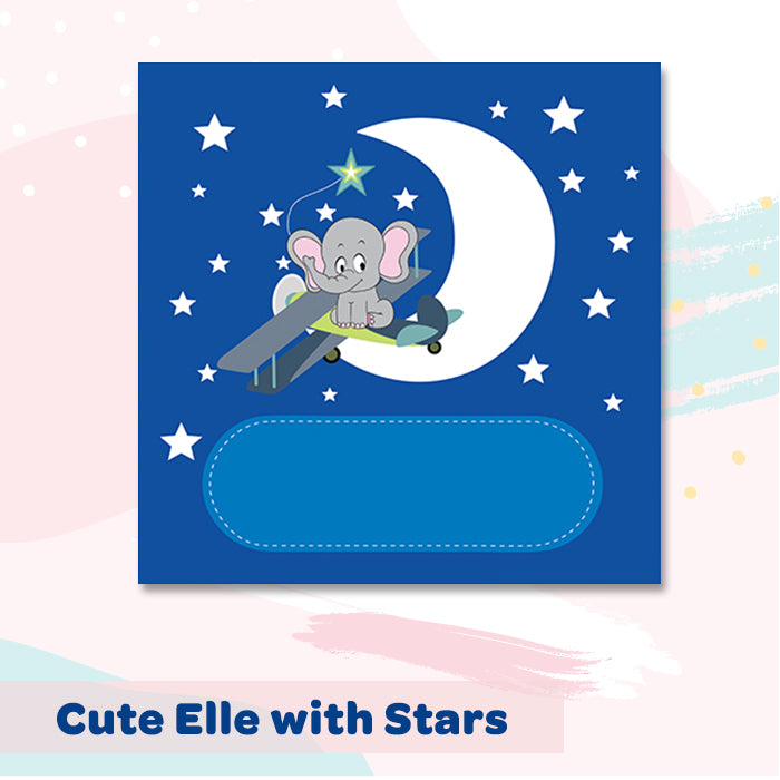 Illuminated Customized Name Canvas | Cute Elle with Stars