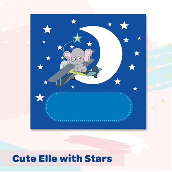 Illuminated Customized Name Canvas | Cute Elle with Stars