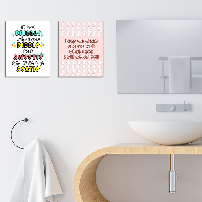 Bathroom Wall Art Frame | Dribble Piddle