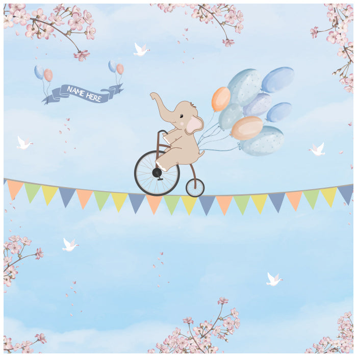 Elephant On Bicycle Theme Wallpaper