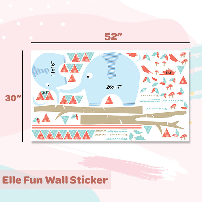 Wall Stickers For Room | Cute Elephant In A Row
