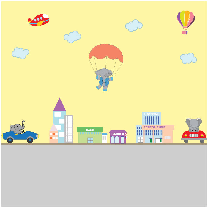 Wall Stickers For Room | Elephant In the City