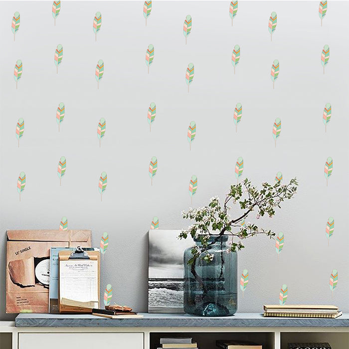 Mini Wall Art Stickers For Room | Floating Feather