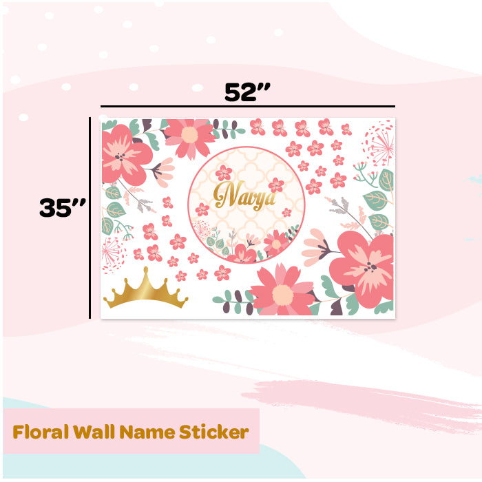 Wall Name Sticker | Floral