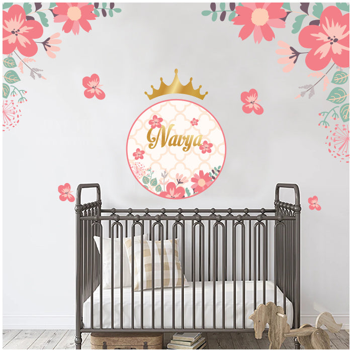 Wall Name Sticker | Floral