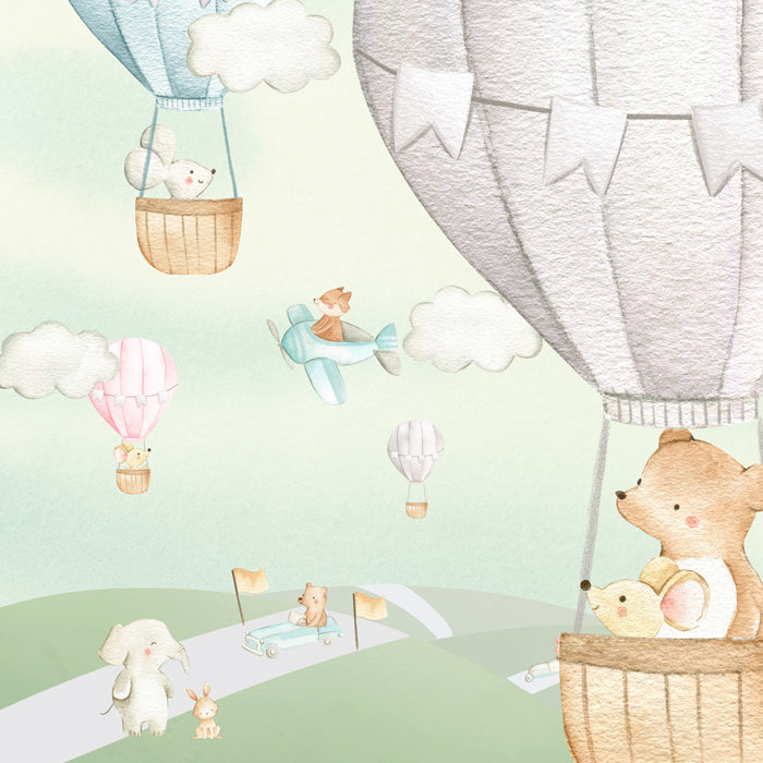 Flying with Teddy & Mice Wallpaper