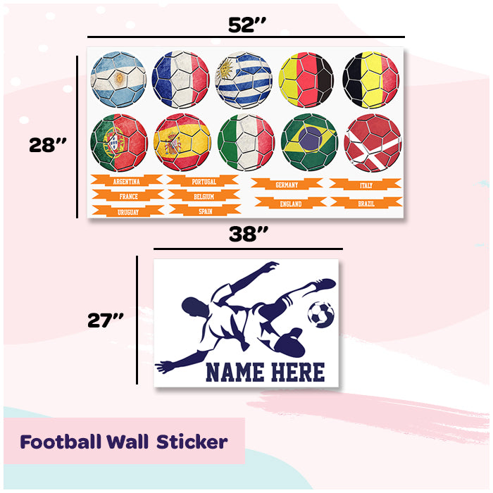Wall Name Sticker | Footballs with Team Names