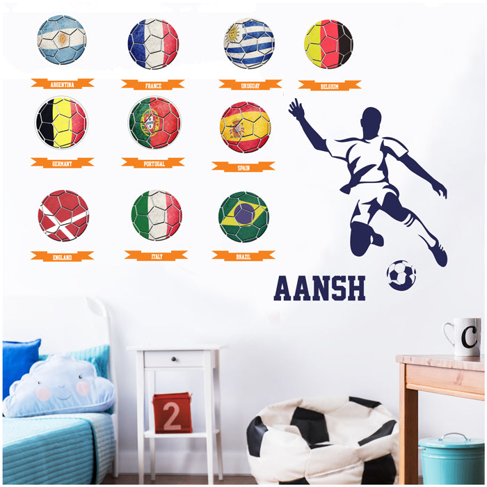 Wall Name Sticker | Footballs with Team Names
