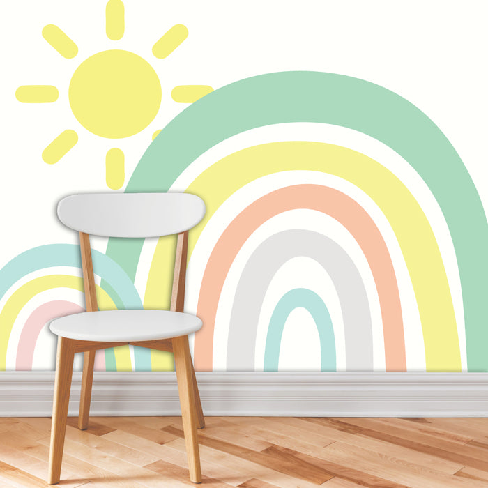 Hand Drawn Rainbow Theme Wallpaper