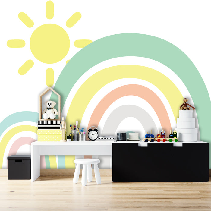 Hand Drawn Rainbow Theme Wallpaper