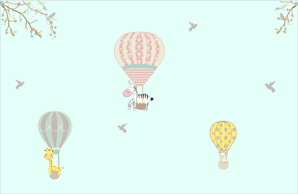 Wall Stickers For Room | Hot Air Balloons With Animals