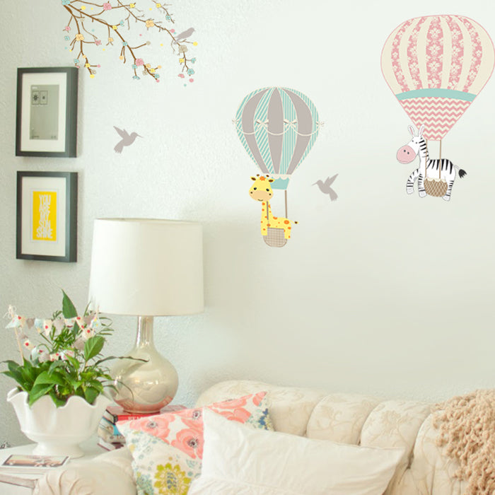 Wall Stickers For Room | Hot Air Balloons With Animals