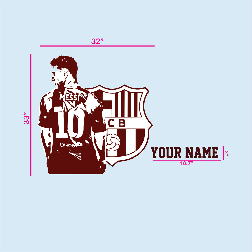 Wall Name Sticker | Generic Leo Messi Football Player