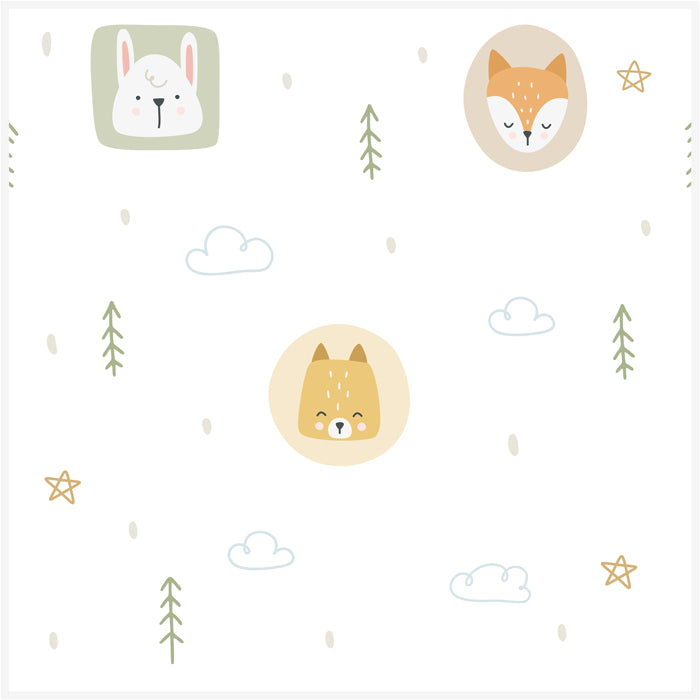 Little Forest Faces Seamless Pattern
