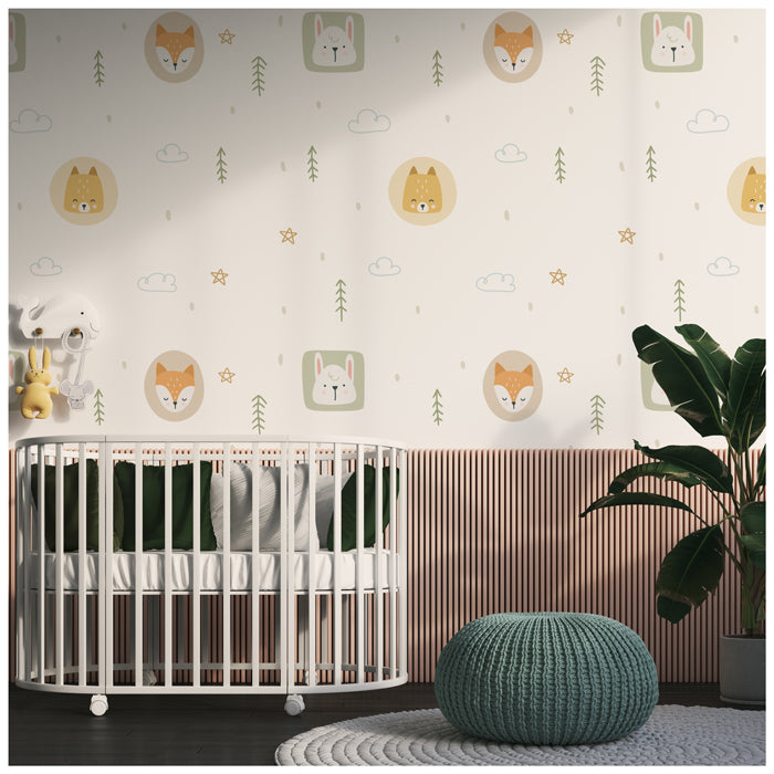 Little Forest Faces Seamless Pattern