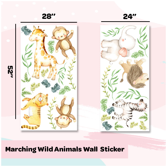 Wall Stickers For Room | Marching Wild Animals
