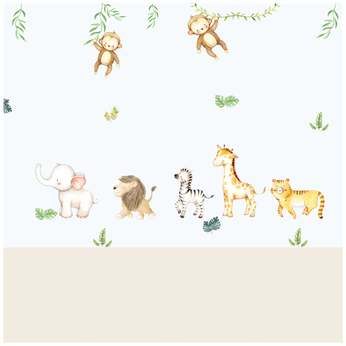 Wall Stickers For Room | Marching Wild Animals