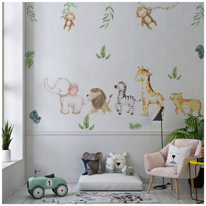 Wall Stickers For Room | Marching Wild Animals