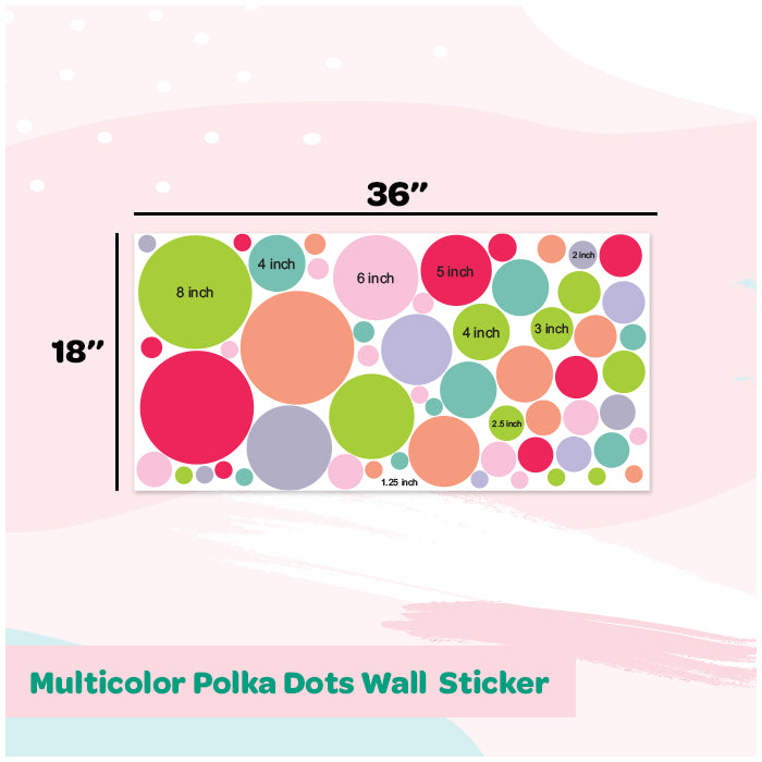 Mini Wall Art Stickers For Room | Multicolor Polka Dots