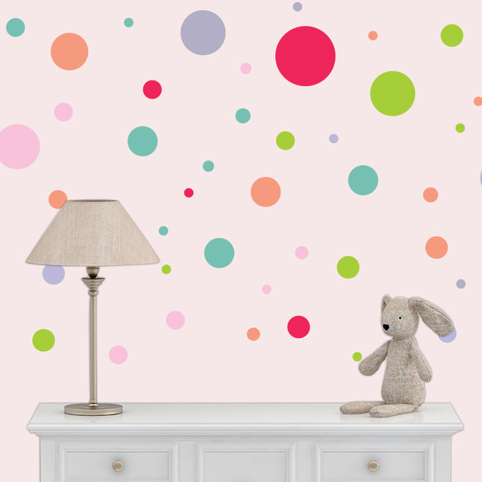 Mini Wall Art Stickers For Room | Multicolor Polka Dots