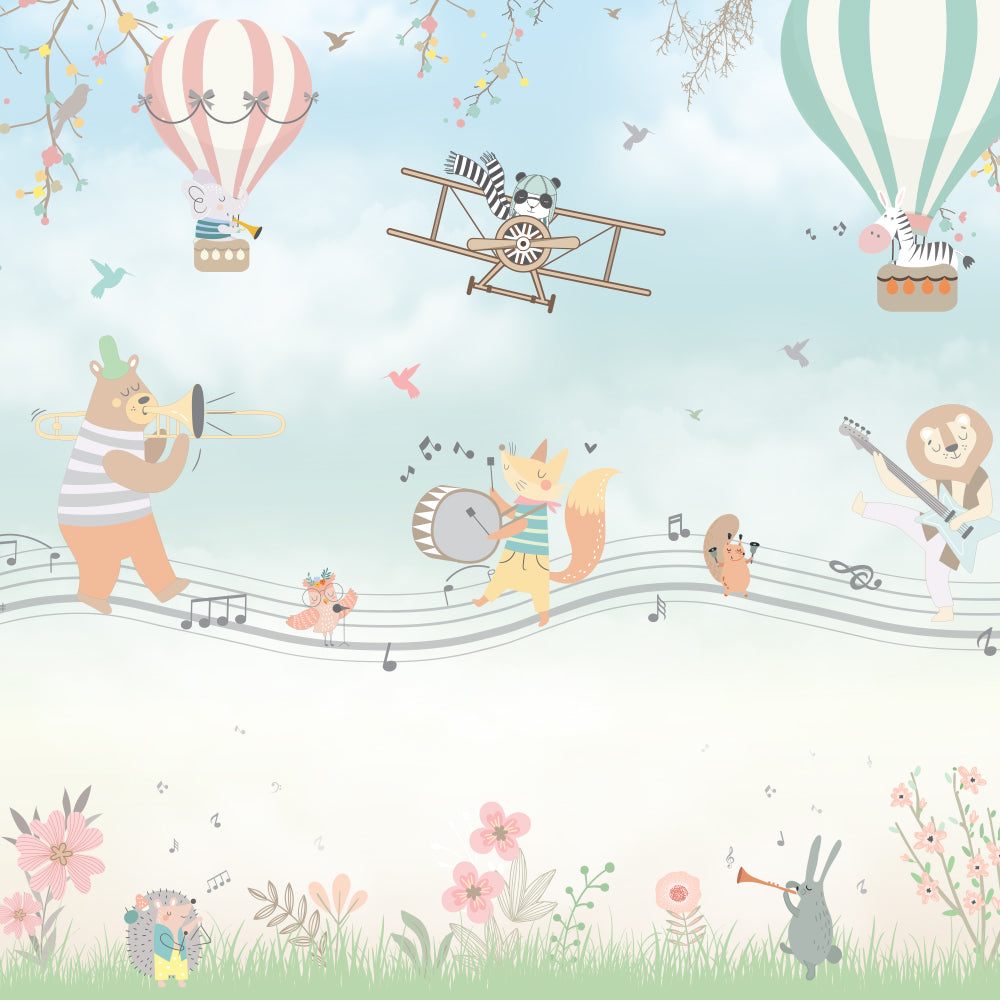 Musical Animal Theme Wallpaper