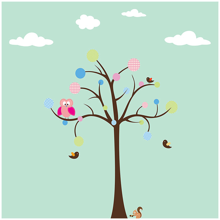 Wall Stickers For Room | Owl on a Polka Dot Tree
