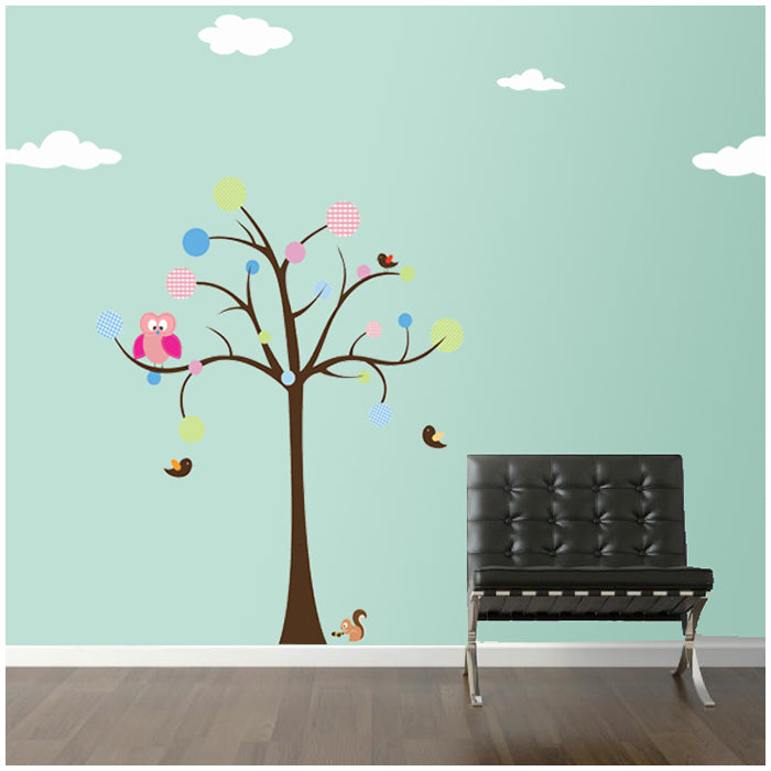 Wall Stickers For Room | Owl on a Polka Dot Tree