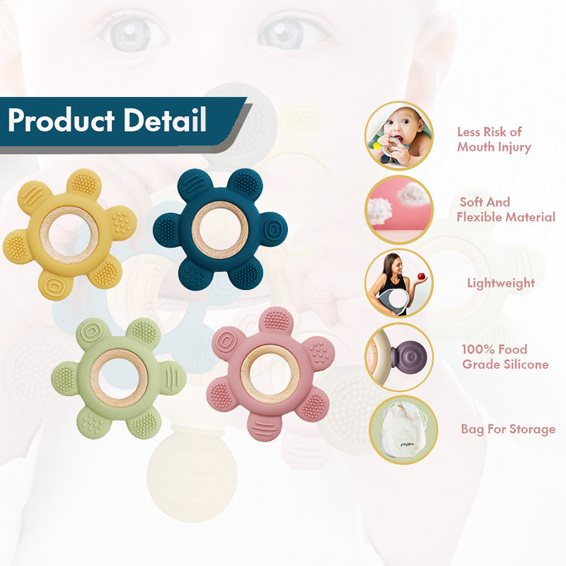 Wooden Toy Set | Teether flower