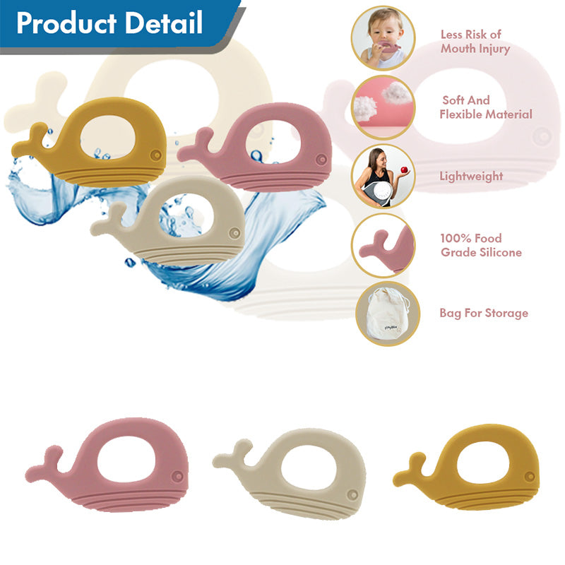 Wooden Toy Set | Teether Whale