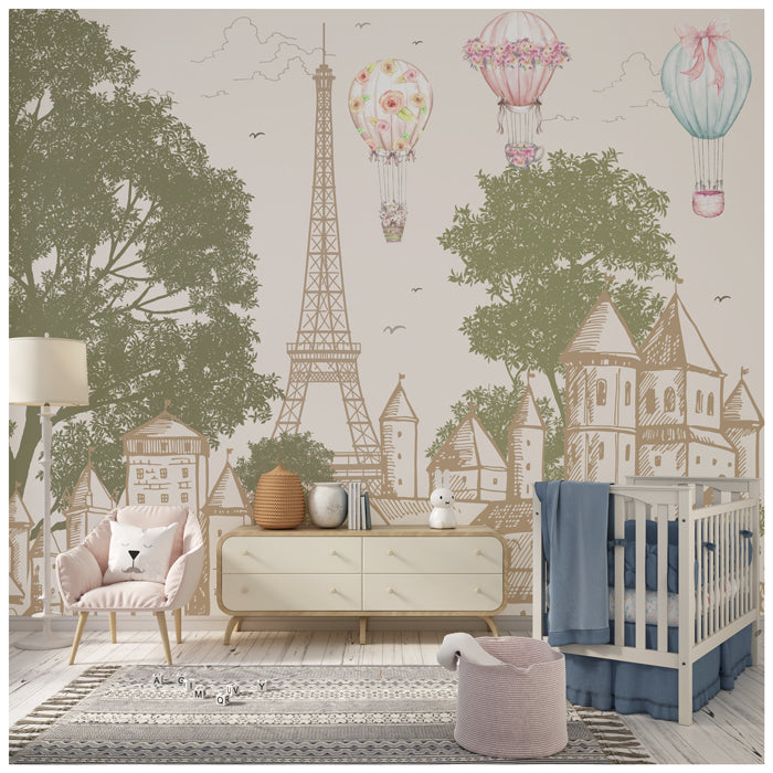 Vintage Paris Eiffel Tower Theme Wallpaper