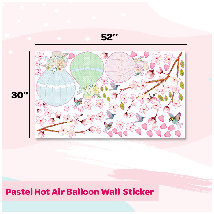 Wall Stickers For Room | Pastel Hot Air Balloon