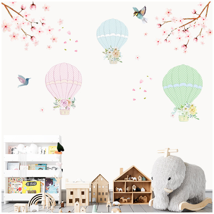 Wall Stickers For Room | Pastel Hot Air Balloon