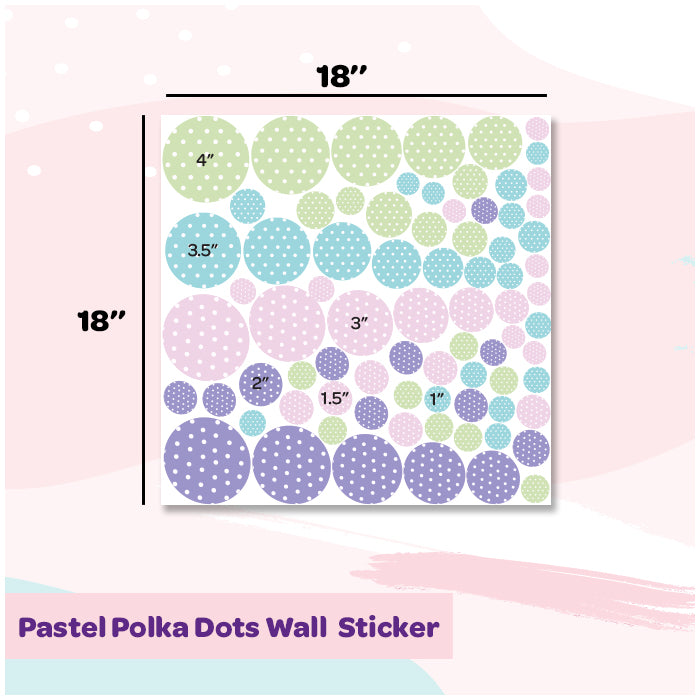 Mini Wall Art Stickers For Room | Pastel Polka Dots