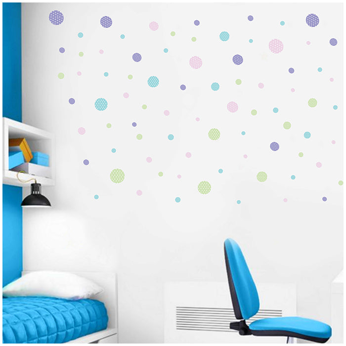 Mini Wall Art Stickers For Room | Pastel Polka Dots
