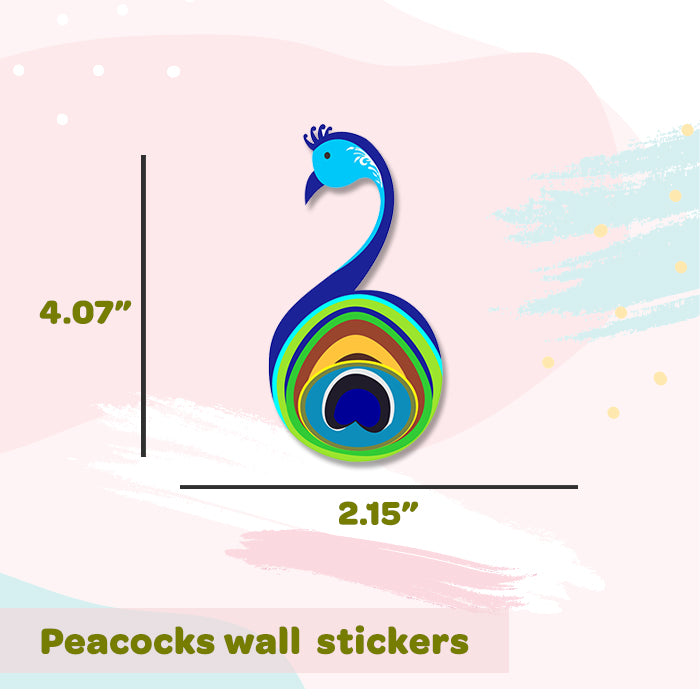 Mini Wall Art Stickers For Room | Peacocks