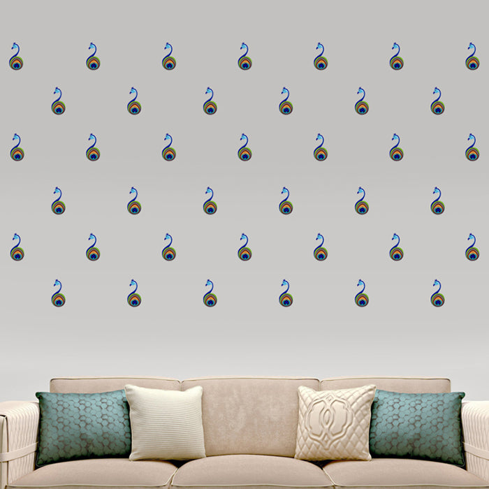 Mini Wall Art Stickers For Room | Peacocks