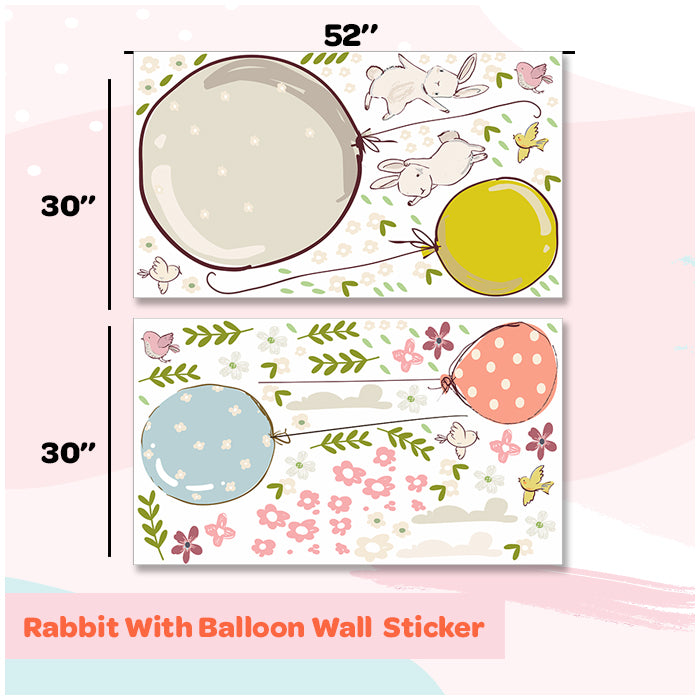 Wall Stickers For Room | Rabbit With Balloon