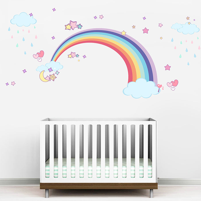 Wall Stickers For Room | Rainbow & Clouds