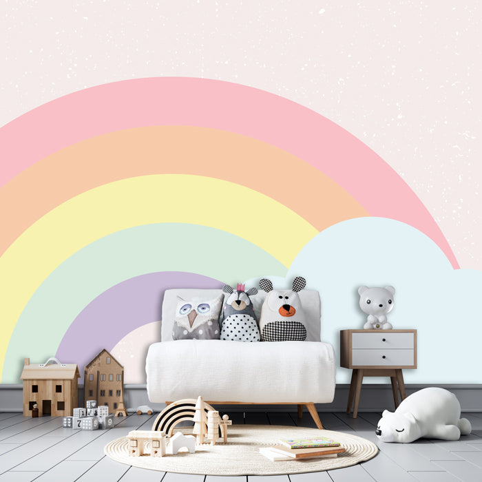 Rainbow Clouds Pattern Wallpaper