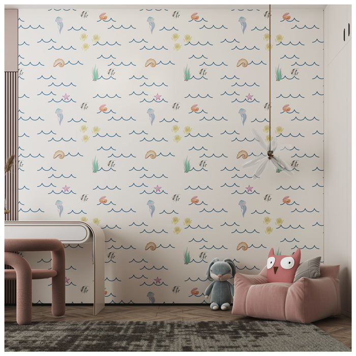 Sea Wave With Seaweed Wallpaper